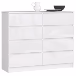 AKORD Furniture Factory OP0LK-1BIA006, Blanc, 8 tiroir(s), Brillant, 16 mm, 51 cm, 400 mm