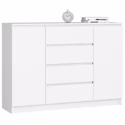 AKORD Furniture Factory OP0LKOMBIA006, Blanc, 4 tiroir(s), Mat, 4 étagères, 2 portes(s), 16 mm