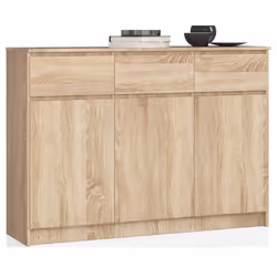 AKORD Furniture Factory OP0LK-1DAB008, Chêne, 3 tiroir(s), Mat, 6 étagères, 3 portes(s), 16 mm