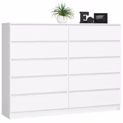 AKORD Furniture Factory OP0LK-1BIA012, Blanc, 10 tiroir(s), Mat, 16 mm, 71 cm, 400 mm