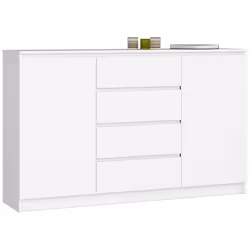 AKORD Furniture Factory OP0LK-1BIA007, Blanc, 4 tiroir(s), Mat, 4 étagères, 2 portes(s), 16 mm