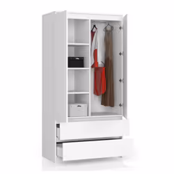 AKORD Furniture Factory SP0PSYSBIA010 placard et armoire de chambre à coucher 4 étagères 2 portes(s) Blanc