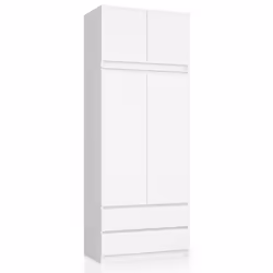 AKORD Furniture Factory SP0PSYSBIANADKOM010, Blanc, Armoire, 6 étagères, 2 portes(s), Mat, Porte à charnière