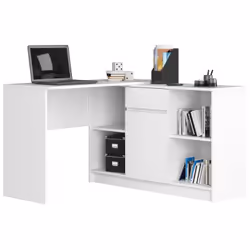 AKORD Furniture Factory OP0LZESBIA002, Blanc, 1 tiroir(s), Mat, 6 étagères, 1 portes(s), 16 mm