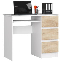 AKORD Furniture Factory IP0PBIUBIADAB008 bureau d'ordinateur Blanc, Couleur chêne