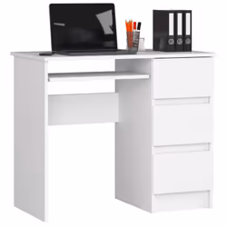 AKORD Furniture Factory IP0PBIUBIA008, Droit, Forme rectangulaire, Mat, Blanc, 3 tiroir(s), 500 mm