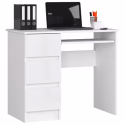 AKORD Furniture Factory IP0PBIUPOL006, Droit, Forme rectangulaire, Brillant, Blanc, 3 tiroir(s), 500 mm
