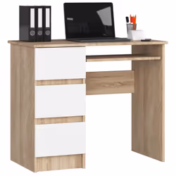 AKORD Furniture Factory IP0PBIUDABBIA009, Droit, Forme rectangulaire, Mat, Blanc, Couleur chêne, 3 tiroir(s), 500 mm