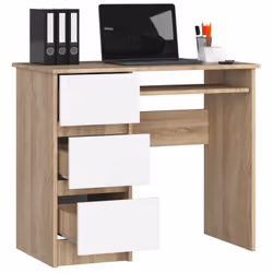 AKORD Furniture Factory IP0PBIUDABBIA009 bureau d'ordinateur Blanc, Couleur chêne