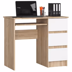 AKORD Furniture Factory IP0PBIUDABBIA008, Droit, Forme rectangulaire, Mat, Blanc, Couleur chêne, 3 tiroir(s), 500 mm