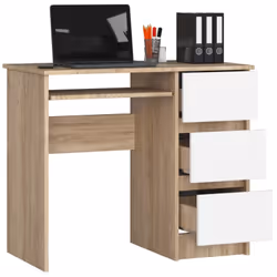 AKORD Furniture Factory IP0PBIUDABBIA008 bureau d'ordinateur Blanc, Couleur chêne
