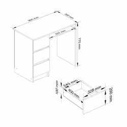 AKORD Furniture Factory IP0PBIUWEN003 bureau d'ordinateur Bois