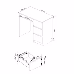 AKORD Furniture Factory IP0PBIUWEN002 bureau d'ordinateur Bois