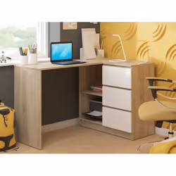 AKORD Furniture Factory IP0P3SDAB0011 bureau d'ordinateur Blanc, Couleur chêne - Vue supplémentaire 6
