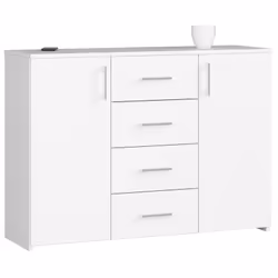 AKORD Furniture Factory OP0LWARBIA001, Blanc, 4 tiroir(s), Mat, 4 étagères, 2 portes(s), 16 mm