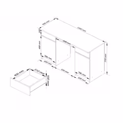 AKORD Furniture Factory IP0PBIUVEN002 bureau d'ordinateur Bois