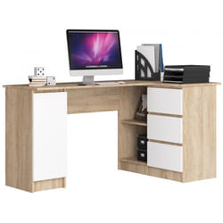 AKORD Furniture Factory IP0PBIUDABBIA006 bureau d'ordinateur Blanc, Couleur chêne