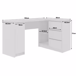AKORD Furniture Factory IP0PBIUDABBIA006 bureau d'ordinateur Blanc, Couleur chêne - Vue supplémentaire 5