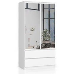 AKORD Furniture Factory SP0PSYSBIALUST placard et armoire de chambre à coucher 4 étagères 2 portes(s) Blanc