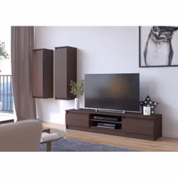 AKORD Furniture Factory OP0LRTVCLP160VEN Support TV et centre de divertissement 2 étagères - Vue supplémentaire 5
