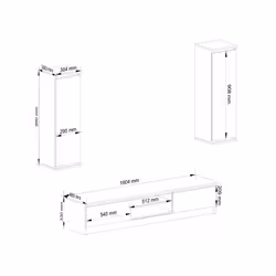 AKORD Furniture Factory MEBCLPBIA001 Support TV et centre de divertissement 8 étagères