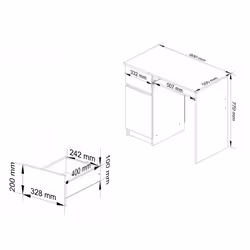 AKORD Furniture Factory IP0PBIUBIAPIKSLEW bureau d'ordinateur Blanc