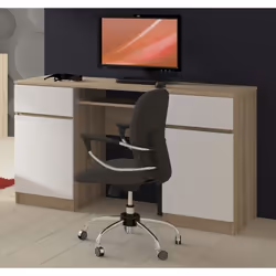 AKORD Furniture Factory IP0PBIUDABBIA004 bureau d'ordinateur Blanc, Couleur chêne - Vue supplémentaire 5