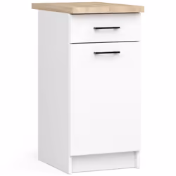 AKORD Furniture Factory KS0POLIBIA004, 1 portes(s), 2 étagères, Blanc, Porte à charnière, 16 mm, 1 tiroir(s)