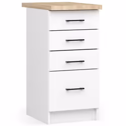 AKORD Furniture Factory KS0POLIBIA016, Blanc, 16 mm, 4 tiroir(s), 460 mm, 400 mm, 850 mm
