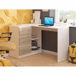 AKORD Furniture Factory IP0P3SBIASONB16 bureau d'ordinateur Blanc, Couleur chêne - Vue supplémentaire 6