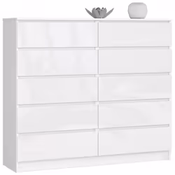 AKORD Furniture Factory OP0LK-1POL009, Blanc, 10 tiroir(s), Brillant, 16 mm, 60 cm, 400 mm