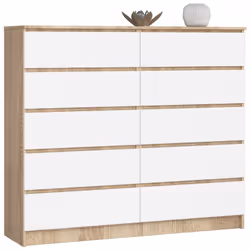 AKORD Furniture Factory OP0LK-1DABBIA007, Blanc, Chêne, 10 tiroir(s), Mat, 16 mm, 60 cm, 400 mm