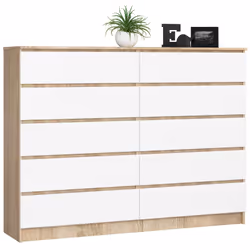 AKORD Furniture Factory OP0LK-1DABBIA005, Blanc, Chêne, 10 tiroir(s), Mat, 16 mm, 71 cm, 400 mm