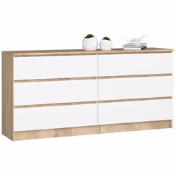 AKORD Furniture Factory OP0LK-1DABBIA006, Blanc, Chêne, 6 tiroir(s), Mat, 16 mm, 71 cm, 400 mm