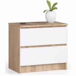 AKORD Furniture Factory OP0LK-6DABBIA001, Blanc, Chêne, 2 tiroir(s), Mat, 16 mm, 51 cm, 400 mm