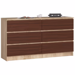 AKORD Furniture Factory OP0LK-1DABWEN002, Chêne, Wenge, 6 tiroir(s), Mat, 16 mm, 60 cm, 400 mm