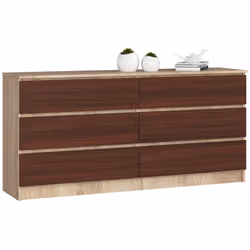 AKORD Furniture Factory OP0LK-1DABWEN006, Chêne, Wenge, 6 tiroir(s), Mat, 16 mm, 71 cm, 400 mm