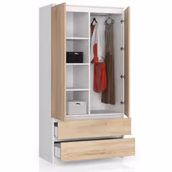 AKORD Furniture Factory SP0PSYSBIASON010 placard et armoire de chambre à coucher 4 étagères 2 portes(s) Blanc