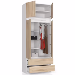 AKORD Furniture Factory SP0PSYSNADBIASON010 placard et armoire de chambre à coucher 2 étagères 2 portes(s) Blanc - Vue supplémentaire 6