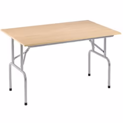 Table pliante facile à stocker Structure : plateaux panneaux de particules mélaminées épaisseur 18 mm décor hêtre. Chants ant ...