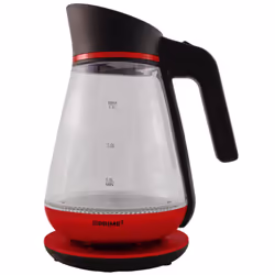 PRIME3 SEK51RD, 1,5 L, 2200 W, Rouge, Transparent, Verre, Indicateur de niveau d'eau