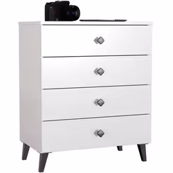 Commode AKORD MOBI Blanc 60 cm 4 tiroirs façade Blanche 60x37x73 cm
