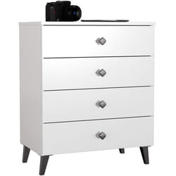 Commode AKORD MOBI Blanc 60 cm 4 tiroirs façade Blanche 60x37x73 cm