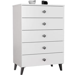 Commode AKORD MOBI Blanc 60 cm 5 tiroirs façade Blanche 60x37x89 cm