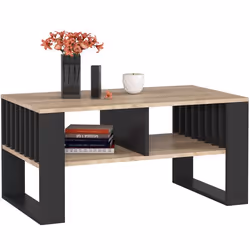 Table basse AKORD ROCKFORD Chêne Sonoma 92 cm pieds Noirs 92x53x45 cm