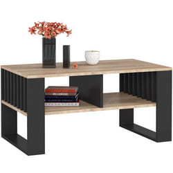 Table basse AKORD ROCKFORD Chêne Sonoma 92 cm pieds Noirs 92x53x45 cm