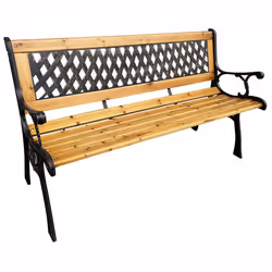 Banc de jardin - AKORD - MIRT - Bois laqué - Pieds en fonte - Largeur 127 cm
