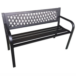 Banc de jardin noir KALIA - AKORD - Pieds en acier - Largeur 122 cm