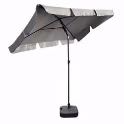 Parasol de plage FLOKS - AKORD - Poids 28 kg - Dimensions L200xl123xH235 cm - Protection UV - Gris clair