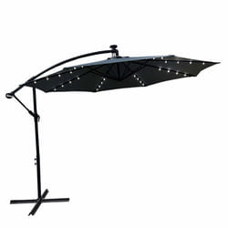Parasol de jardin MILIN avec éclairage LED gris foncé Poids 127 kg Dimensions L300 x l300 x H245 cm